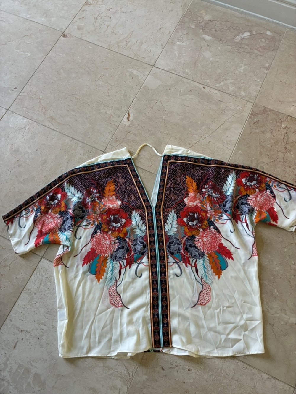 Rose & Olive Cream Floral Kimono Top💗same pattern on both sides💗